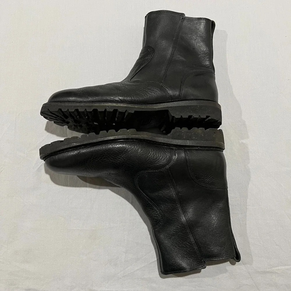 Allen Edmonds Mens Black Leather Side Zip Ultra Light Discovery Moto Boots 11
